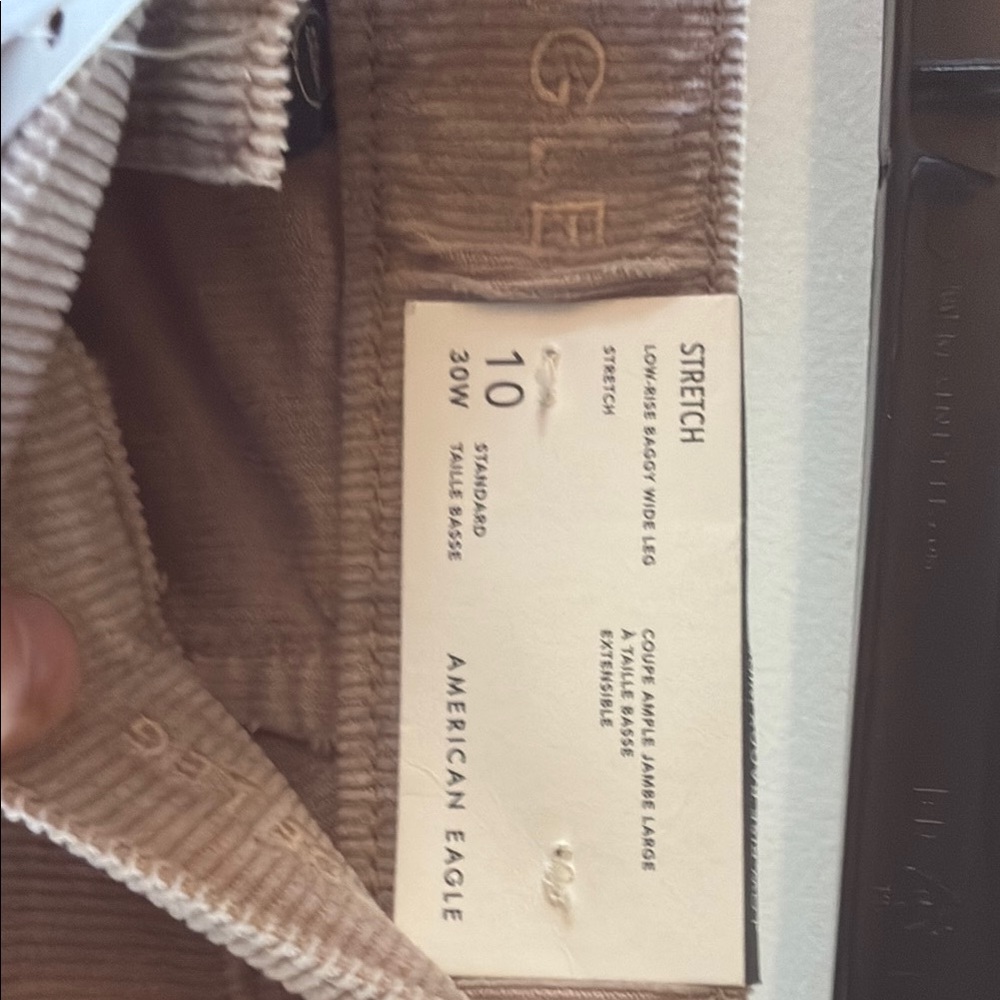 American Eagle Stretch Low Rise Corduroy Pants in Taupe Sz 10